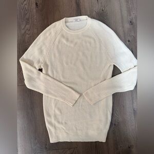Wilfred Wool Cotton Blend Cream Ribbed Sweater Size M